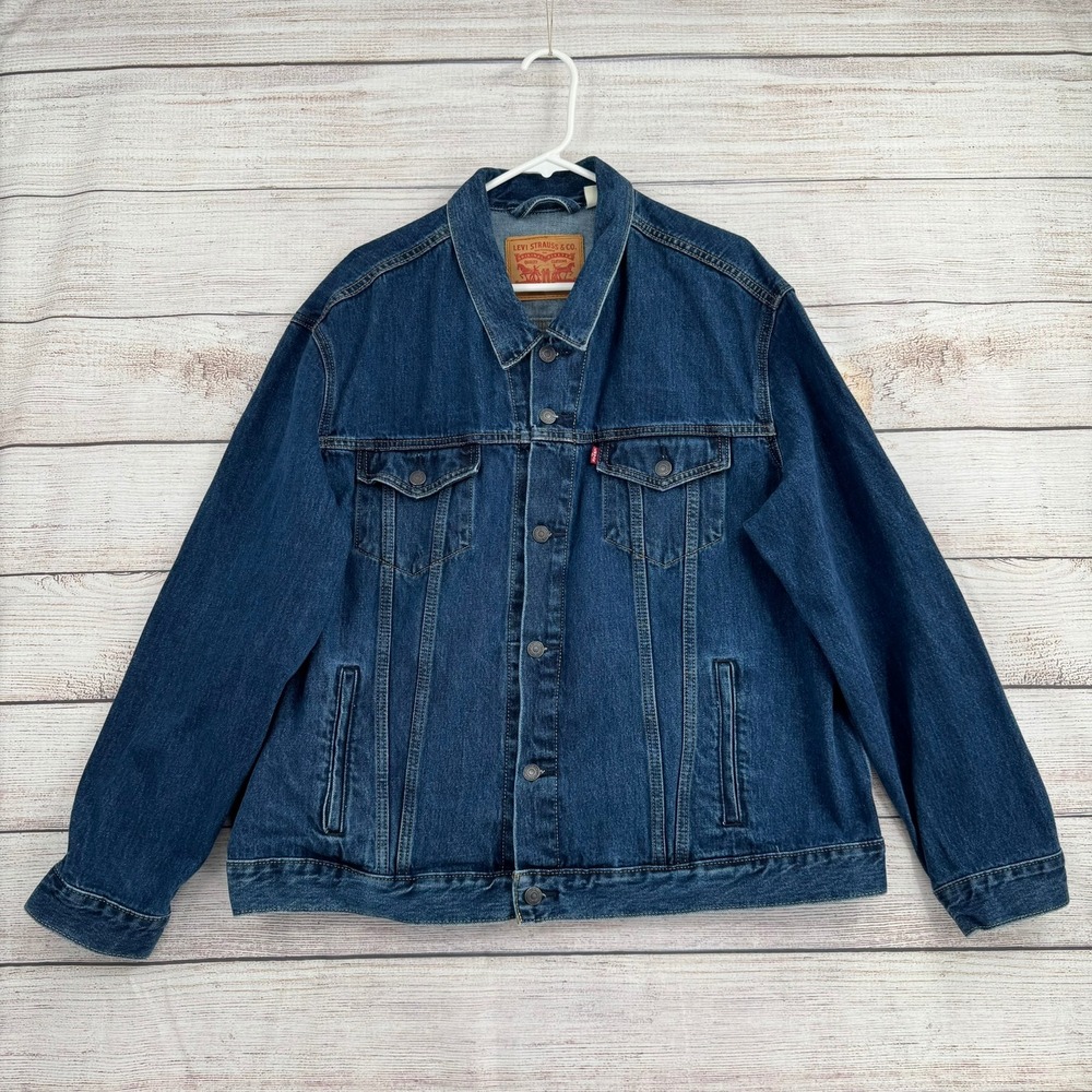 Levi's Trucker Jacket Mens XXL Blue Denim Classic WaterLess 72334-0133